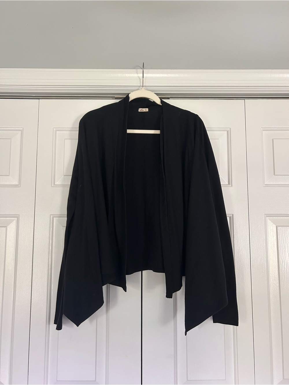 Hollister Black Draped Open-Front Cardigan